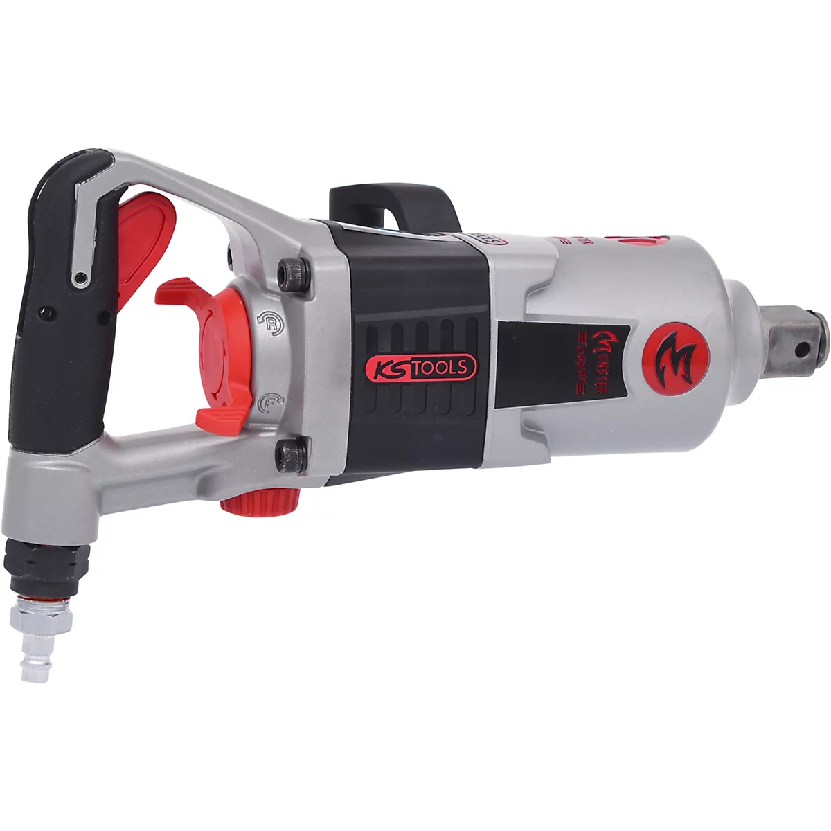 Druckluftschrauber in Grau-Schwarz mit roter Akzenten. Aufdruck "KS TOOLS".